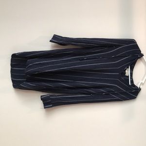 Navy and white patterned dress